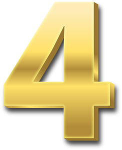 3D Gold Number Four